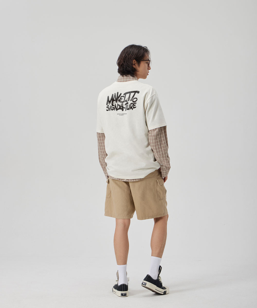 MAKEITTO（メイキット）の「[GRAFFITI3 LOGO]CREW NECK TEE_CREAM（Tシャツ/カットソー・メンズ・その他・M/L/XL/XXL）」の4枚目の写真