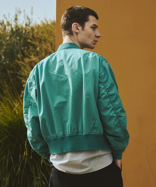 JOURNAL STANDARD（ジャーナルスタンダード）の「オーバー フィット ライト ボンバー ガーメントダイ ブルゾン（MA-1・メンズ・オレンジ/ブラック系その他/ライトブルー・LARGE/MEDIUM）」の7枚目の写真