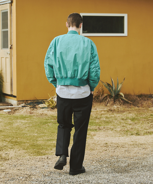 JOURNAL STANDARD（ジャーナルスタンダード）の「オーバー フィット ライト ボンバー ガーメントダイ ブルゾン（MA-1・メンズ・オレンジ/ブラック系その他/ライトブルー・LARGE/MEDIUM）」の11枚目の写真