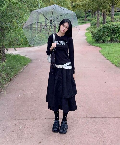 DANGLEDROP(ダングルドロップ)の「DGDP FREE YOU セミクロップロングスリーブホワイト(Tシャツ/カットソー・レディース・その他・FREE)」の6枚目の写真