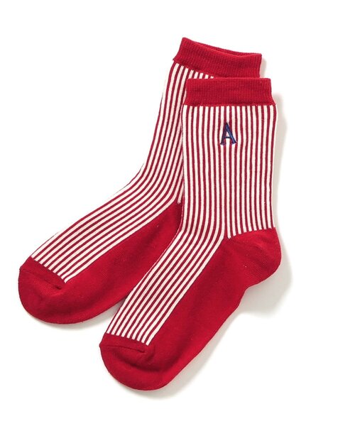 Ampersand(アンパサンド)の「ストライプソックス(ソックス/靴下・キッズ・グリーン/ブルー/レッド・21/18/15 /12)」の3枚目の写真