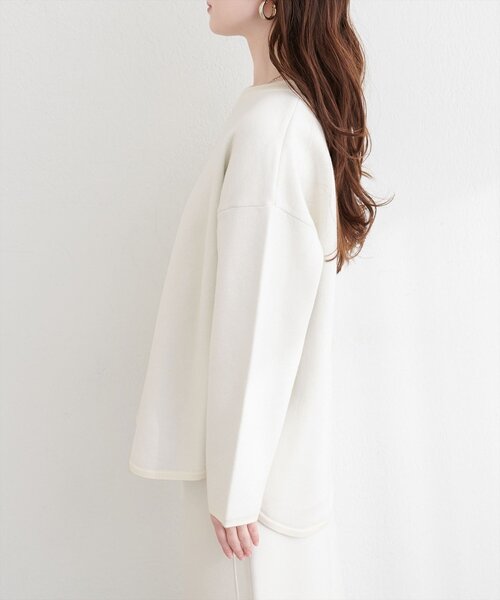 natural couture(ナチュラルクチュール)の「Wフェイス裾口ラウンドニットプルオーバー(ニット/セーター・レディース・イエロー/ピンク/チャコールグレー/オフホワイト・FREE)」の19枚目の写真