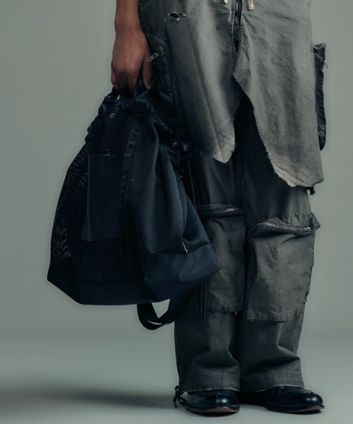 ＪＵＧＬＡＮＳ（ユグランス）の「【ADAM PATEK】Leather trimmed mesh 2way big tote bag（トートバッグ・メンズ・ブラック・FREE）」の4枚目の写真