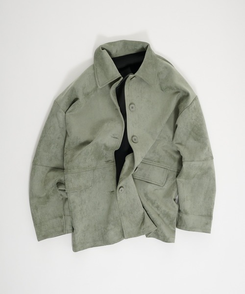 Perushu(ペルーシュ)の「Faux Suede Over Shirt Jacket / フェイクスウェードオーバーシャツジャケット(カバーオール・レディース・ベージュ/ライトグリーン/ブラウン・SMALL/MEDIUM)」の21枚目の写真