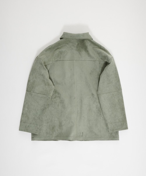 Perushu(ペルーシュ)の「Faux Suede Over Shirt Jacket / フェイクスウェードオーバーシャツジャケット(カバーオール・レディース・ベージュ/ライトグリーン/ブラウン・SMALL/MEDIUM)」の14枚目の写真