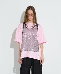 トロンプルイユプリントビッグTシャツ