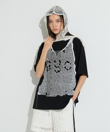 トロンプルイユプリントビッグTシャツ