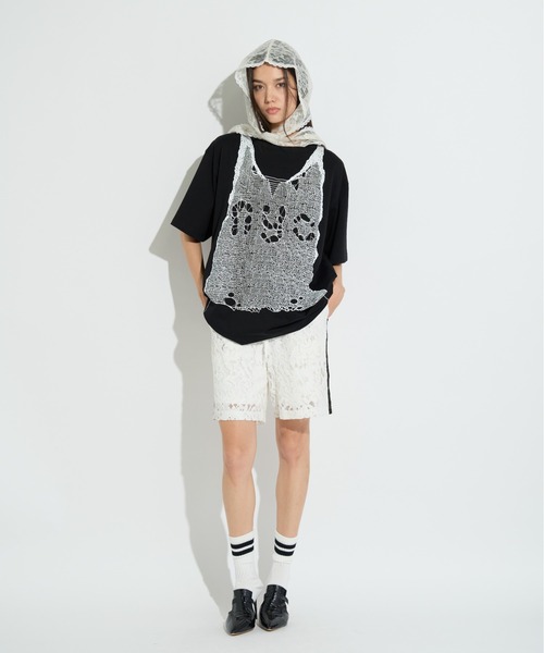 anna sui nyc（アナ スイ エヌ ワイ シー）の「トロンプルイユプリントビッグTシャツ（Tシャツ/カットソー・レディース・ピンク/ホワイト/ブラック・FREE）」の13枚目の写真