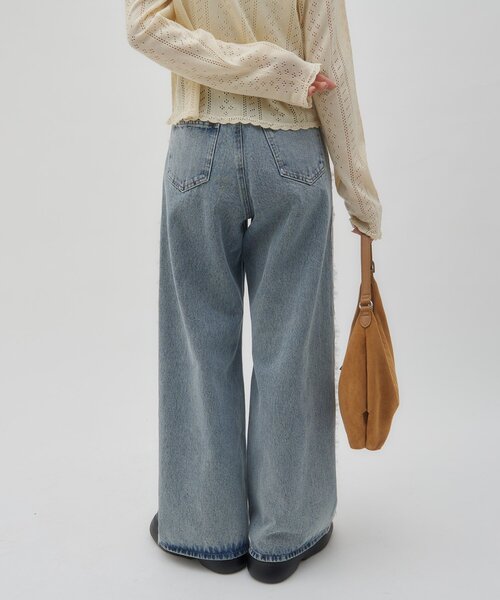 DISCOAT（ディスコート）の「【umm.】サイドレースデニムワイドパンツ《サイズ展開あり》（その他パンツ・レディース・ブルー・SMALL/MEDIUM/LARGE）」の3枚目の写真