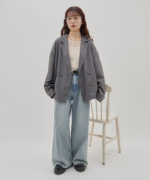 DISCOAT（ディスコート）の「【umm.】サイドレースデニムワイドパンツ《サイズ展開あり》（その他パンツ・レディース・ブルー・SMALL/MEDIUM/LARGE）」の9枚目の写真