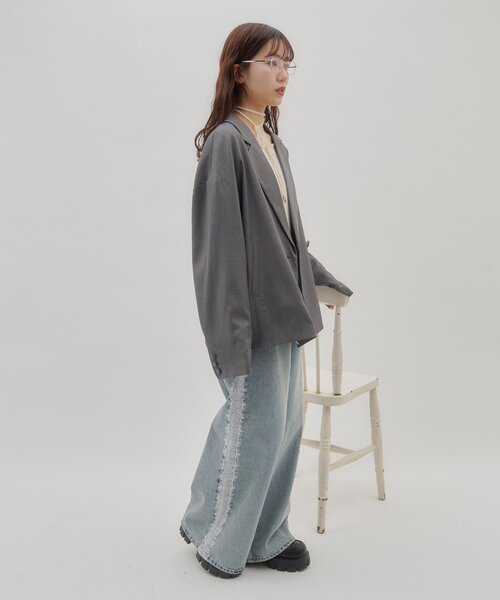 DISCOAT（ディスコート）の「【umm.】サイドレースデニムワイドパンツ《サイズ展開あり》（その他パンツ・レディース・ブルー・SMALL/MEDIUM/LARGE）」の10枚目の写真