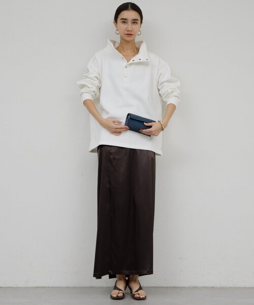 GALLARDAGALANTE（ガリャルダガランテ）の「ハーフスナップスウェット（Tシャツ/カットソー・レディース・オフホワイト/ライトグレー・FREE）」の6枚目の写真