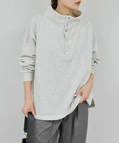 GALLARDAGALANTE（ガリャルダガランテ）の「ハーフスナップスウェット（Tシャツ/カットソー・レディース・オフホワイト/ライトグレー・FREE）」の10枚目の写真