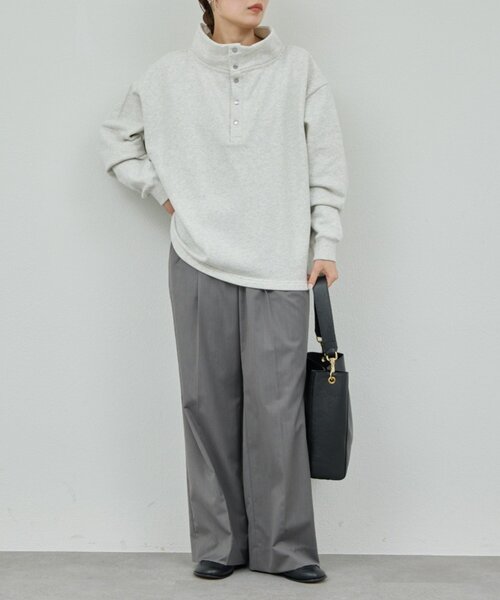 GALLARDAGALANTE（ガリャルダガランテ）の「ハーフスナップスウェット（Tシャツ/カットソー・レディース・オフホワイト/ライトグレー・FREE）」の13枚目の写真