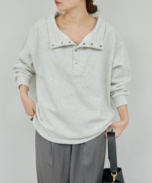 GALLARDAGALANTE（ガリャルダガランテ）の「ハーフスナップスウェット（Tシャツ/カットソー・レディース・オフホワイト/ライトグレー・FREE）」の17枚目の写真