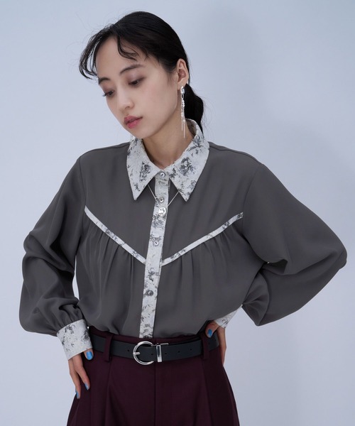 HARE（ハレ）の「アートジャガードシャツ(HARE)（シャツ/ブラウス・レディース・ブラック/グレー/ピンク・FREE）」の7枚目の写真