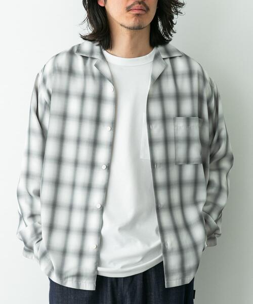 URBAN RESEARCH Sonny Label（アーバンリサーチサニーレーベル）の「オンブレチェックロングスリーブシャツ（シャツ/ブラウス・メンズ・オレンジ系その他/ホワイト系その他/ブルー系その他・MEDIUM/LARGE）」の4枚目の写真