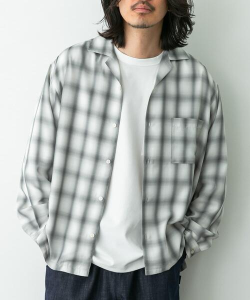 URBAN RESEARCH Sonny Label（アーバンリサーチサニーレーベル）の「オンブレチェックロングスリーブシャツ（シャツ/ブラウス・メンズ・オレンジ系その他/ホワイト系その他/ブルー系その他・MEDIUM/LARGE）」の5枚目の写真