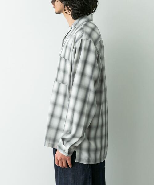 URBAN RESEARCH Sonny Label（アーバンリサーチサニーレーベル）の「オンブレチェックロングスリーブシャツ（シャツ/ブラウス・メンズ・オレンジ系その他/ホワイト系その他/ブルー系その他・MEDIUM/LARGE）」の11枚目の写真