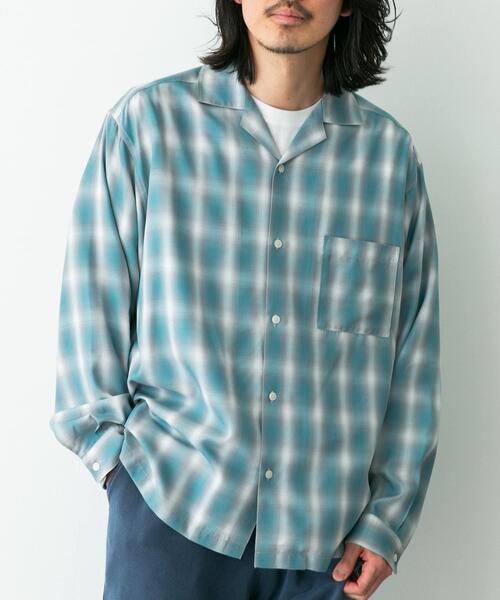 URBAN RESEARCH Sonny Label（アーバンリサーチサニーレーベル）の「オンブレチェックロングスリーブシャツ（シャツ/ブラウス・メンズ・オレンジ系その他/ホワイト系その他/ブルー系その他・MEDIUM/LARGE）」の17枚目の写真