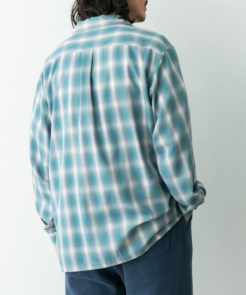 URBAN RESEARCH Sonny Label（アーバンリサーチサニーレーベル）の「オンブレチェックロングスリーブシャツ（シャツ/ブラウス・メンズ・オレンジ系その他/ホワイト系その他/ブルー系その他・MEDIUM/LARGE）」の18枚目の写真