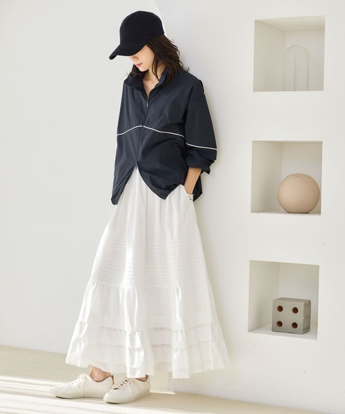 BARNYARDSTORM（バンヤードストーム）の「BARNYARDSTORM / トラックジャケット / JAPAN FABRIC【撥水】（ナイロンジャケット・レディース・ネイビー・FREE）」の6枚目の写真