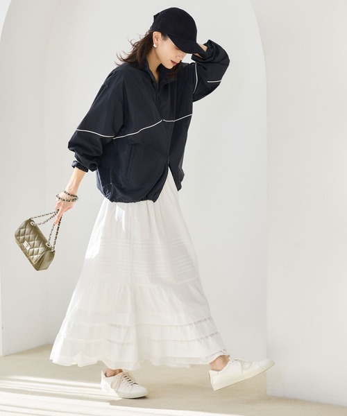 BARNYARDSTORM（バンヤードストーム）の「BARNYARDSTORM / トラックジャケット / JAPAN FABRIC【撥水】（ナイロンジャケット・レディース・ネイビー・FREE）」の7枚目の写真