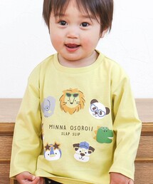 SLAP SLIP（スラップスリップ）の「【スララク 防汚加工 オーガニックコットン】わくわくデザイン男の子長袖Tシャツ(80~130cm)（Tシャツ/カットソー）」