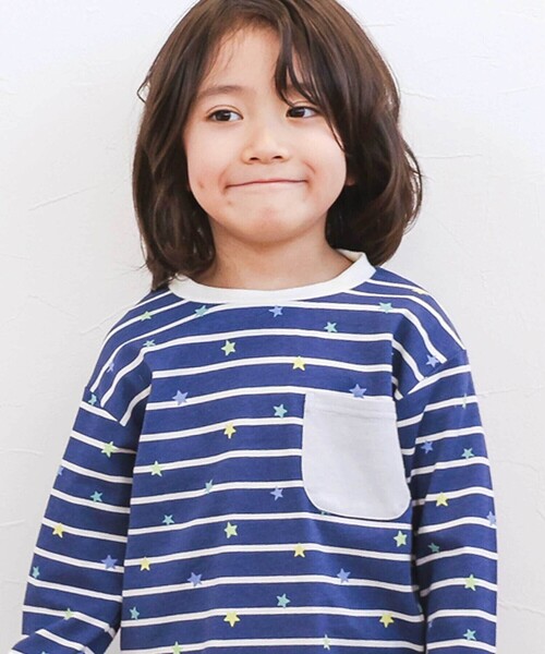 SLAP SLIP（スラップスリップ）の「【スララク/防汚加工/オーガニックコットン】わくわくデザイン男の子長袖Tシャツ(80~130cm)（Tシャツ/カットソー・キッズ・オフホワイト/ホワイト系その他2/ベージュ/イエロー/ネイビー/グリーン系その他/ホワイト系その他/ブルー系その他2・90cm/110cm/120cm/80ｃｍ/100cm/130cm）」の7枚目の写真