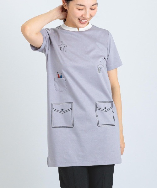 UV冷感ポンチ素材チュニック（Tシャツ/カットソー）｜Picone CLUB