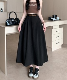 プリーツ×ロング丈Aラインスカート