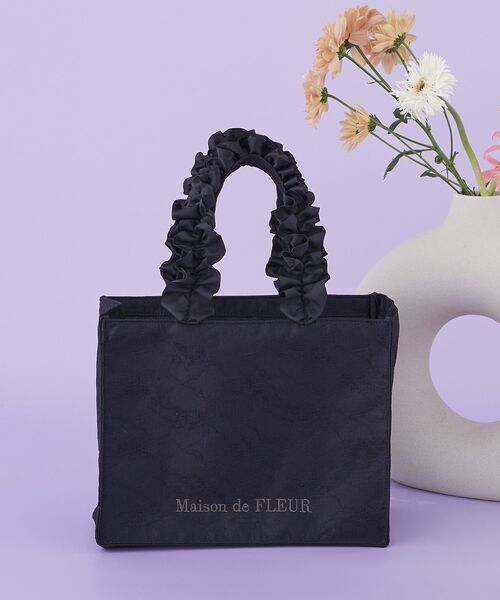 レースフリルハンドルスクエアトートSバッグ（トートバッグ）｜Maison