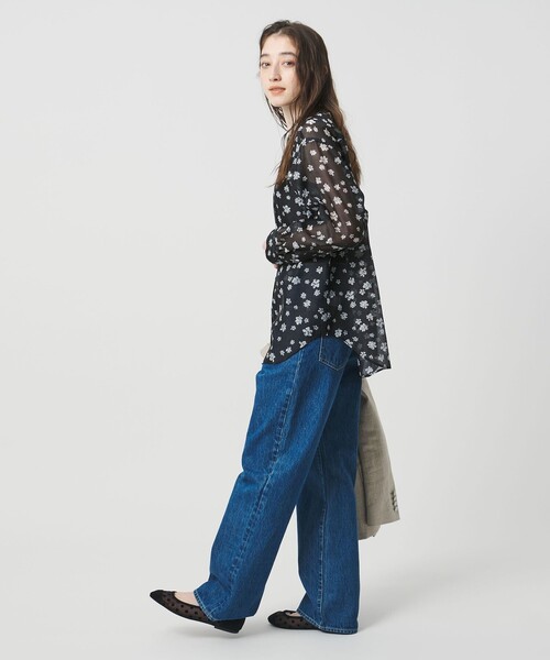 UNITED ARROWS（ユナイテッドアローズ）の「プリント バンドカラー シャツ（シャツ/ブラウス・レディース・ブラック/その他1/ネイビー・FREE）」の5枚目の写真