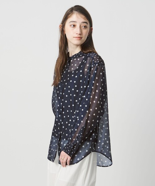 UNITED ARROWS（ユナイテッドアローズ）の「プリント バンドカラー シャツ（シャツ/ブラウス・レディース・ブラック/その他1/ネイビー・FREE）」の10枚目の写真