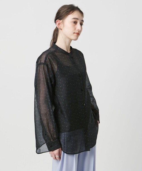 UNITED ARROWS（ユナイテッドアローズ）の「プリント バンドカラー シャツ（シャツ/ブラウス・レディース・ブラック/その他1/ネイビー・FREE）」の13枚目の写真