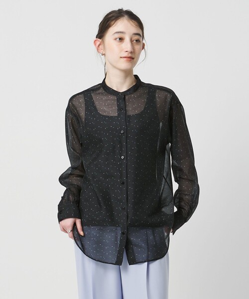 UNITED ARROWS（ユナイテッドアローズ）の「プリント バンドカラー シャツ（シャツ/ブラウス・レディース・ブラック/その他1/ネイビー・FREE）」の15枚目の写真