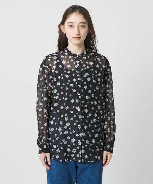 UNITED ARROWS（ユナイテッドアローズ）の「プリント バンドカラー シャツ（シャツ/ブラウス・レディース・ブラック/その他1/ネイビー・FREE）」の17枚目の写真