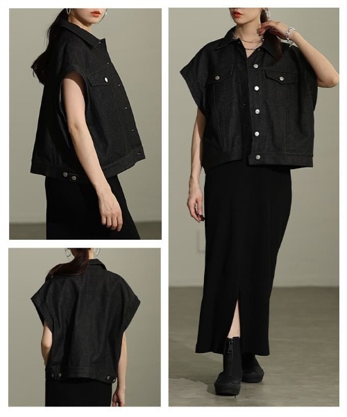 Sawa a la mode(サワアラモード)の「デニム×MA-1ドッキングGジャン(MA-1・レディース・ワンウォッシュ/ブラック・FREE)」の21枚目の写真