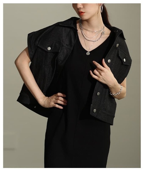Sawa a la mode(サワアラモード)の「デニム×MA-1ドッキングGジャン(MA-1・レディース・ワンウォッシュ/ブラック・FREE)」の22枚目の写真