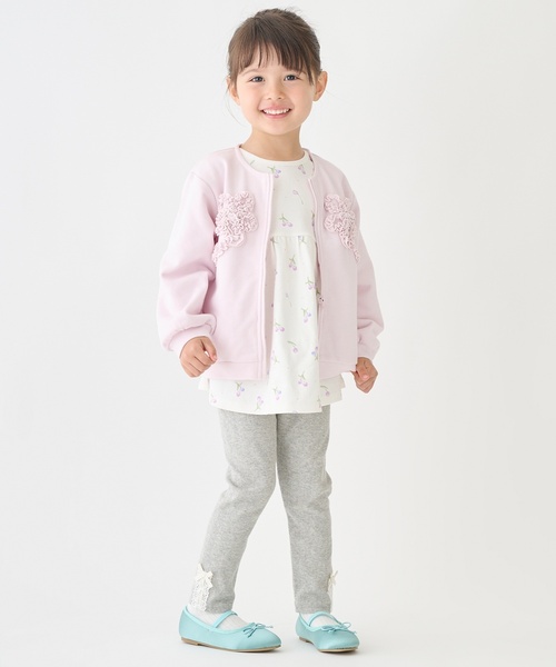 petit main（プティマイン）の「【リンク/防汚】フリルモチーフハオリ（カーディガン/ボレロ・キッズ・ライトピンク/ホワイト系その他/ネイビー・110cm/80ｃｍ/100cm/130cm/120cm/90cm）」の6枚目の写真