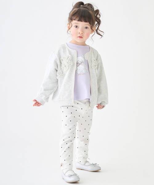 petit main（プティマイン）の「【リンク/防汚】フリルモチーフハオリ（カーディガン/ボレロ・キッズ・ライトピンク/ホワイト系その他/ネイビー・110cm/80ｃｍ/100cm/130cm/120cm/90cm）」の10枚目の写真