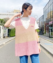 ブランド古着】「ニット」に該当するベスト（ピンク/桃色系）古着通販