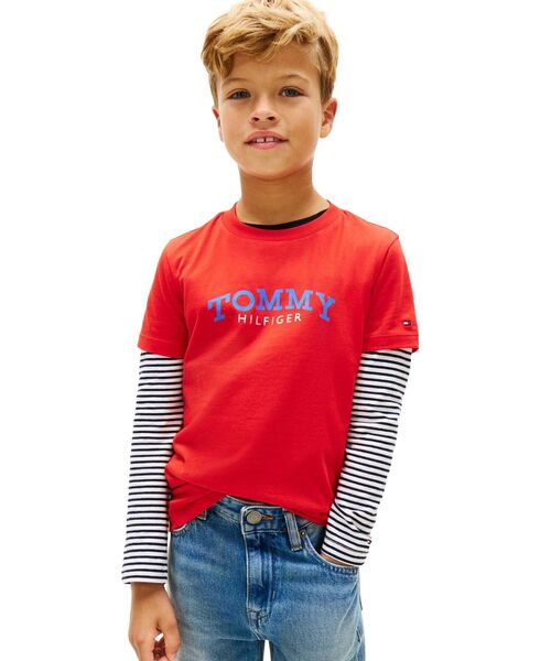 TOMMY HILFIGER(トミーヒルフィガー)の「BOYS モノグラムグラフィックTシャツ(Tシャツ/カットソー・キッズ・レッド/ホワイト/マルチ/ブルー・150cm/130cm/160cm/140cm/120cm)」の3枚目の写真
