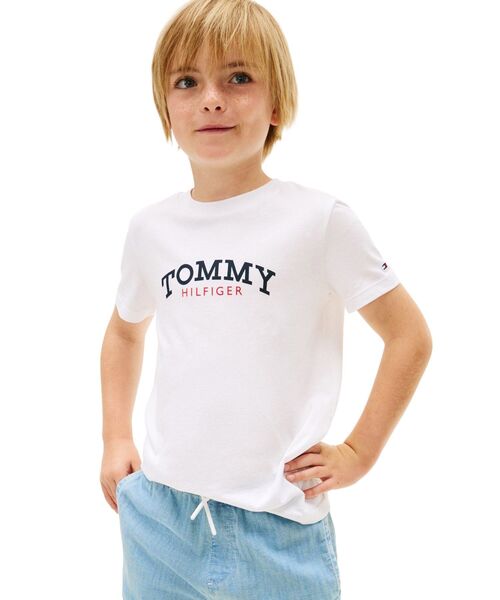 TOMMY HILFIGER(トミーヒルフィガー)の「BOYS モノグラムグラフィックTシャツ(Tシャツ/カットソー・キッズ・レッド/ホワイト/マルチ/ブルー・150cm/130cm/160cm/140cm/120cm)」の1枚目の写真