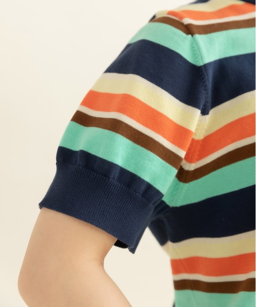 CHILD WOMAN（チャイルドウーマン）の「強撚綿マルチボーダー天竺半袖プルオーバー（ニット/セーター・レディース・レッド/ネイビー・FREE）」の19枚目の写真