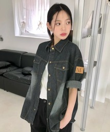 ◇MUCENT◇ブランド直輸入正規品/COUNTRY DENIM HALF SHIRT カントリーロールアップデニム半袖シャツ