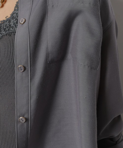 JUSGLITTY（ジャスグリッティー）の「シアーシャツ×レースニットＳＥＴ（ニット/セーター・レディース・チャコールグレー/ホワイト/ピンク/ミント・2）」の11枚目の写真