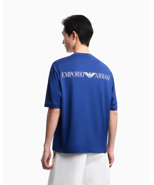 EMPORIO ARMANI(エンポリオアルマーニ)の「<オンライン限定>【エンポリオ アルマーニ】オーバーサイズTシャツ ジャージー ユーズドエフェクト ロゴプリント(Tシャツ/カットソー・メンズ・ブラック/ライトブルー・XX-LARGE/X-SMALL/X-LARGE/SMALL/MEDIUM/LARGE)」の12枚目の写真