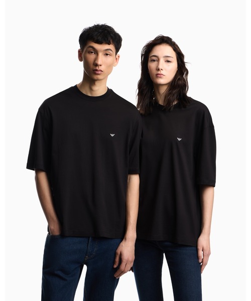 EMPORIO ARMANI(エンポリオアルマーニ)の「<オンライン限定>【エンポリオ アルマーニ】オーバーサイズTシャツ ジャージー ユーズドエフェクト ロゴプリント(Tシャツ/カットソー・メンズ・ブラック/ライトブルー・XX-LARGE/X-SMALL/X-LARGE/SMALL/MEDIUM/LARGE)」の7枚目の写真