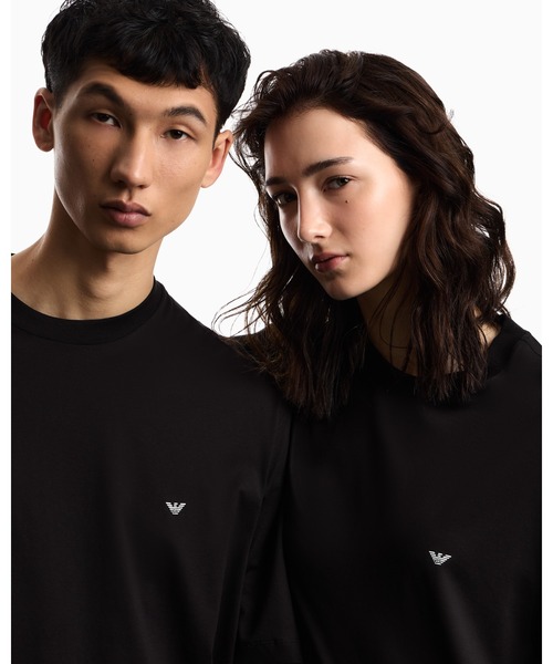 EMPORIO ARMANI(エンポリオアルマーニ)の「<オンライン限定>【エンポリオ アルマーニ】オーバーサイズTシャツ ジャージー ユーズドエフェクト ロゴプリント(Tシャツ/カットソー・メンズ・ブラック/ライトブルー・XX-LARGE/X-SMALL/X-LARGE/SMALL/MEDIUM/LARGE)」の10枚目の写真